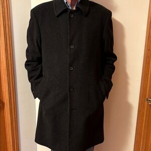 Men's Black Wool Cashmere Coat